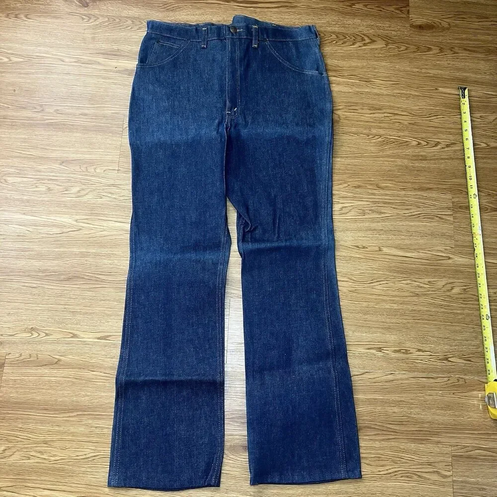 VTG 70s NOS Dee Cee Bootcut Flare Jeans Mens Sz 38x34 Western Cowboy Rodeo USA